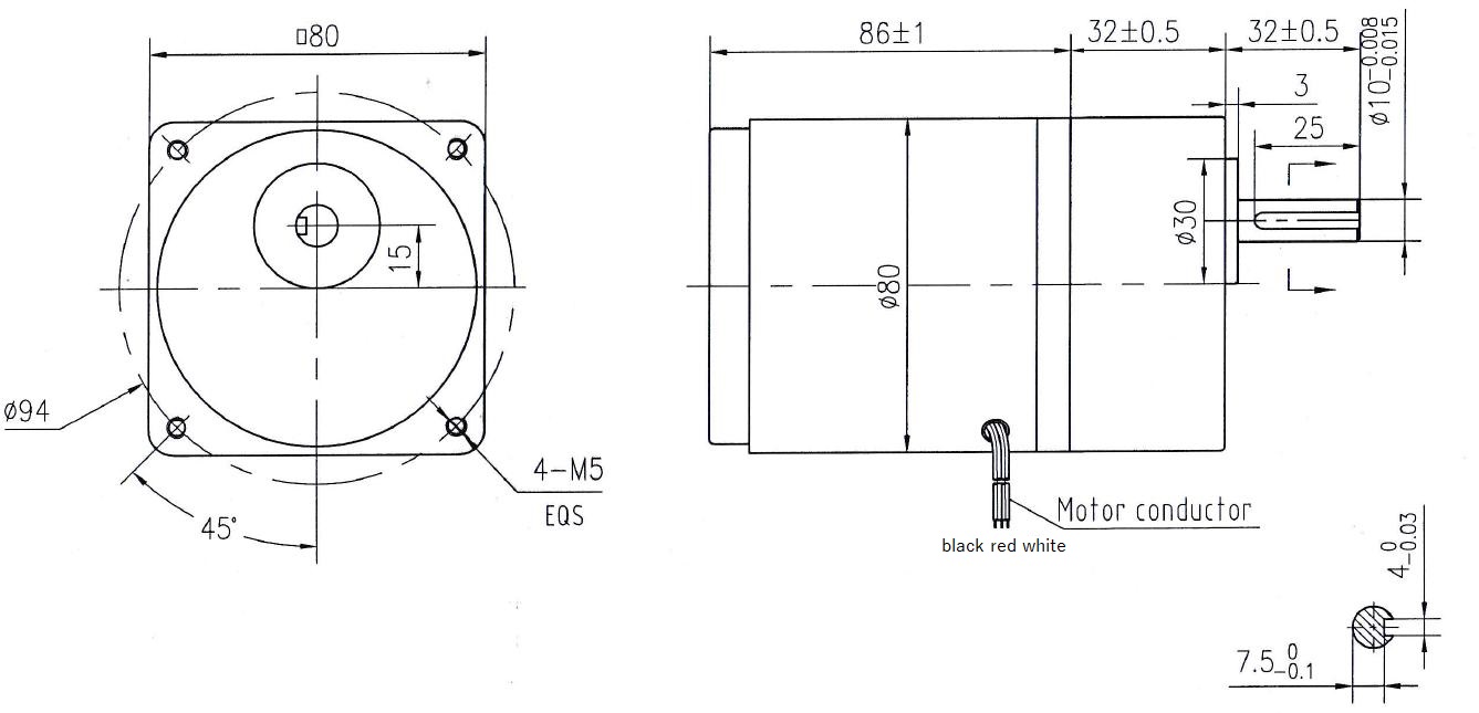 25W Gearmotor Zeichnung
